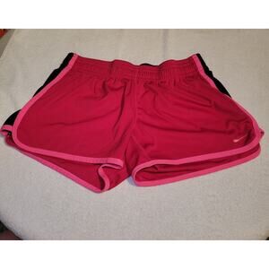Nike Dry Fit Pink Black Athletic Running Workout Sporty Shorts Womens Small